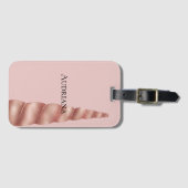 Étiquette À Bagage Glam en or rose vierge Unicorn (Devant Horizontal)