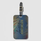 Étiquette À Bagage Glam moderne Luxe Parties scintillant Abstraite de (Devant Vertical)