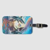 Étiquette À Bagage Glamour Chomp-Shark Dressage pour les gemmes brill (Devant Horizontal)