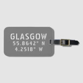 Étiquette À Bagage Glasgow Écosse Latitude & Longitude (Devant Horizontal)