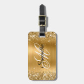 Étiquette À Bagage Glittery Gold Foil (Devant Vertical)