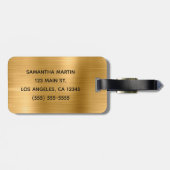Étiquette À Bagage Glittery Gold Foil (Dos horizontal)