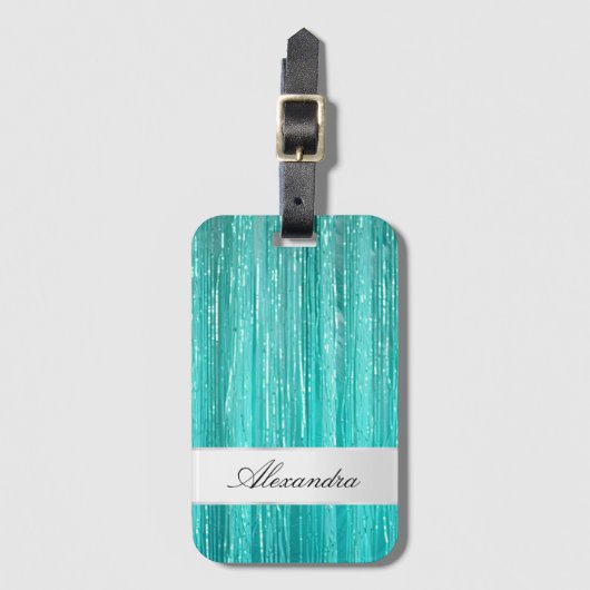 Étiquette À Bagage Glitzy Glitzy Tinsel Stripes (Devant Vertical)