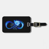 Étiquette À Bagage Glowing infinity with blue rose (Devant horizontal)