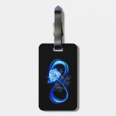 Étiquette À Bagage Glowing infinity with blue rose (Dos Vertical)