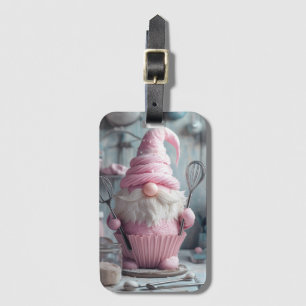 Étiquette À Bagage Gnome Cupcake à pâtisserie rose adorable