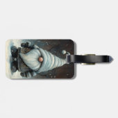 Étiquette À Bagage Gnome d'hiver dans une forêt de neige (Dos horizontal)