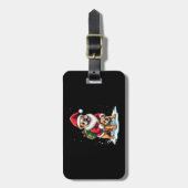 Étiquette À Bagage Gnome Riding English Bulldog Christmas Xmas Boys G (Devant Vertical)