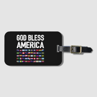 Étiquette À Bagage God Bless America All Countries Latino Pride I