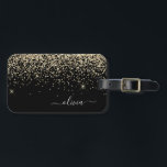 Étiquette À Bagage Gold Black Girl Parties scintillant étincelante No<br><div class="desc">Parties scintillant d'étincelle d'or et de noir Nom du monogramme et Coussin initial. La coussin fait le cadeau parfait pour 16 ans,  mariage,  douche nuptiale,  baby shower ou bachelorette pour quelqu'un décorant sa chambre dans le style.</div>