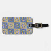 Étiquette À Bagage Gold Blue Star de David Art Panels (Devant horizontal)