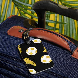 Étiquette À Bagage Gold Elegant Classic Soccer Nettoie Ball Black