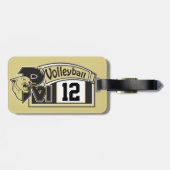 Étiquette À Bagage Gold et Black Sport Volleyball - Une commande pers (Dos horizontal)