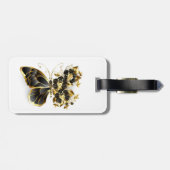 Étiquette À Bagage Gold flower Butterfly with Black Orchid (Dos horizontal)