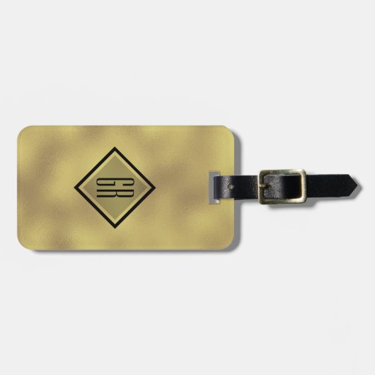 Étiquette À Bagage Gold foil iridescent background (Devant horizontal)