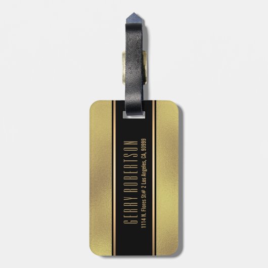 Étiquette À Bagage Gold foil iridescent background (Dos Vertical)