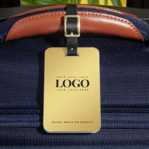 Étiquette À Bagage Gold Gradient Votre Entreprise Logo Entreprise Per