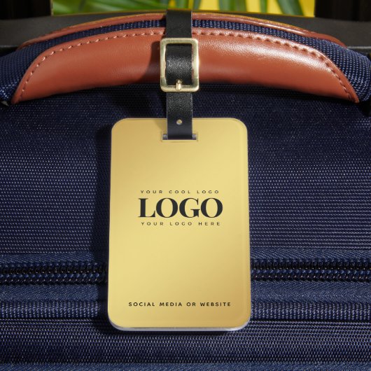 Étiquette À Bagage Gold Gradient Votre Entreprise Logo Entreprise Per (Insitu Rectoal 2)
