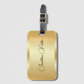 Étiquette À Bagage Gold Look Calligraphie Nom du script Modèle person (Devant Vertical)