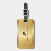 Étiquette À Bagage Gold Look Elegant Moderne Luxe Modèle Glamour (Devant Vertical)