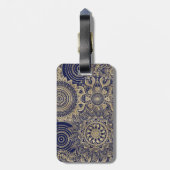 Étiquette À Bagage Gold Mandala Collection Design bleu (Dos Vertical)