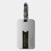 Étiquette À Bagage Gold Professional Médicale Caduceus - étiquette de (Dos Vertical)