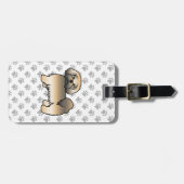 Étiquette À Bagage Gold Sable Lhasa Apso mignonne chien et texte pers (Devant horizontal)