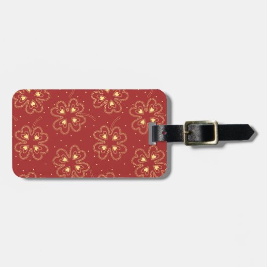 Étiquette À Bagage Gold Shamrock Clover Love (Devant horizontal)