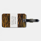 Étiquette À Bagage Gold Zebra, Parties scintillant Zebra, Zebra Print (Dos horizontal)