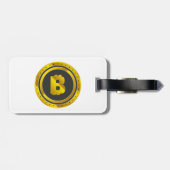 Étiquette À Bagage Golden Bitcoin Symbol Digital Currency (Dos horizontal)