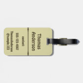 Étiquette À Bagage Golden Brown Color Combination (Dos horizontal)