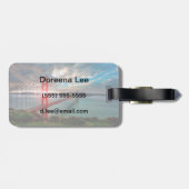 Étiquette À Bagage Golden Gate Bridge avec le Soleil brillant à trave (Dos horizontal)