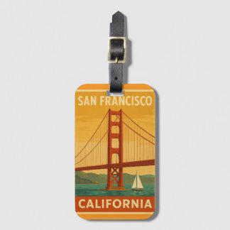 Étiquette À Bagage Golden Gate Bridge Retro – San Francisco Luggage T