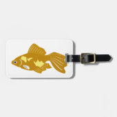 Étiquette À Bagage Golden Guppy Fish Cute Tropical Aquarium Fish (Devant horizontal)