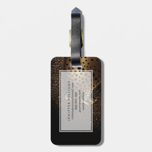 Étiquette À Bagage Golden Jaguar Pattern           (Dos Vertical)