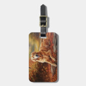 Étiquette À Bagage Golden Retriever en automne Leaves automne Inspire (Devant Vertical)