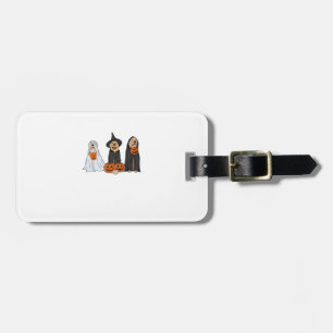 Étiquette À Bagage Golden Retriever Ghost Halloween Tricoter Ou Treat