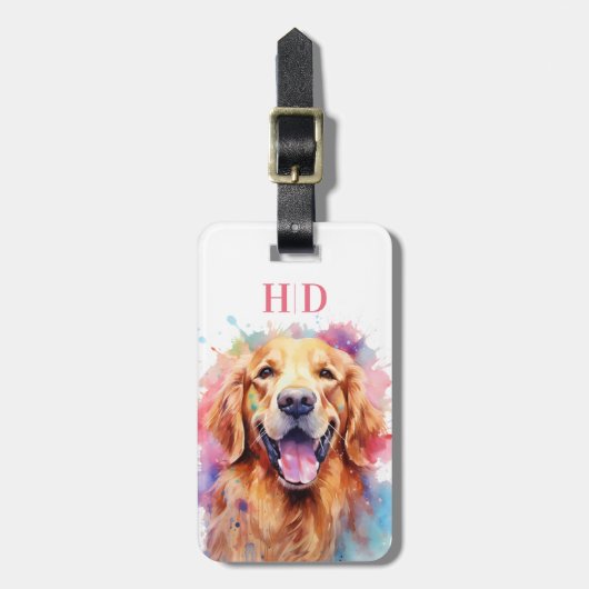 Étiquette À Bagage Golden Retriever Luggage Tag (Devant Vertical)