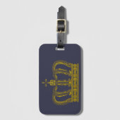 Étiquette À Bagage Golden Royal Crown I + votre backgr. & idées (Devant Vertical)