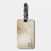 Étiquette À Bagage Golden Shine Botanique Tropical Palm Tree Feuilles (Dos Vertical)