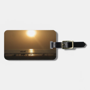 Étiquette À Bagage Golden Summer Sunset Réflexion sur la plage