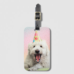 Étiquette À Bagage Goldendoodle avec Casquette du Parti