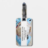 Étiquette À Bagage Goldendoodle En Costume De Requin (Dos Vertical)