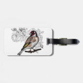 Étiquette À Bagage Goldfinch et rose (Dos horizontal)