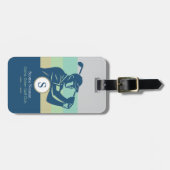 Étiquette À Bagage Golf avec Golf Club Bleu élégant (Devant horizontal)