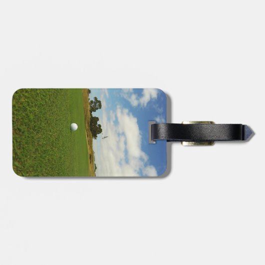 Étiquette À Bagage Golf Ball Sur Le Vert, (Dos horizontal)