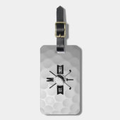 Étiquette À Bagage Golf Ball Texture & Club Premier Monogramme (Devant Vertical)