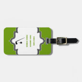 Étiquette À Bagage Golf club and ball black, green custom (Devant horizontal)