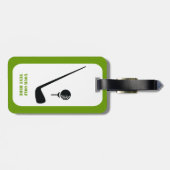 Étiquette À Bagage Golf club and ball black, green custom (Dos horizontal)