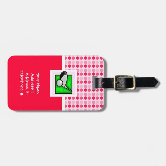 Étiquette À Bagage Golf de Cute (Devant horizontal)